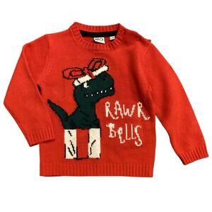 Festive Red Dinosaur Sweater for Kids